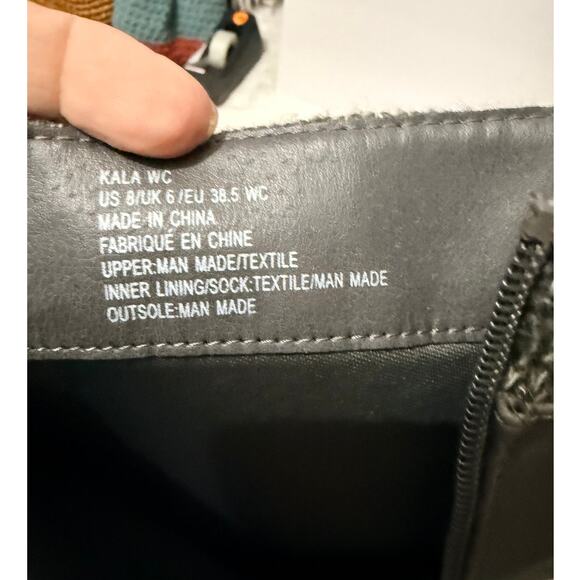 Tall Shaft Boots with Knit Cuff Top with Buckle Zip in Back S8 Vegan - Picture 6 of 7